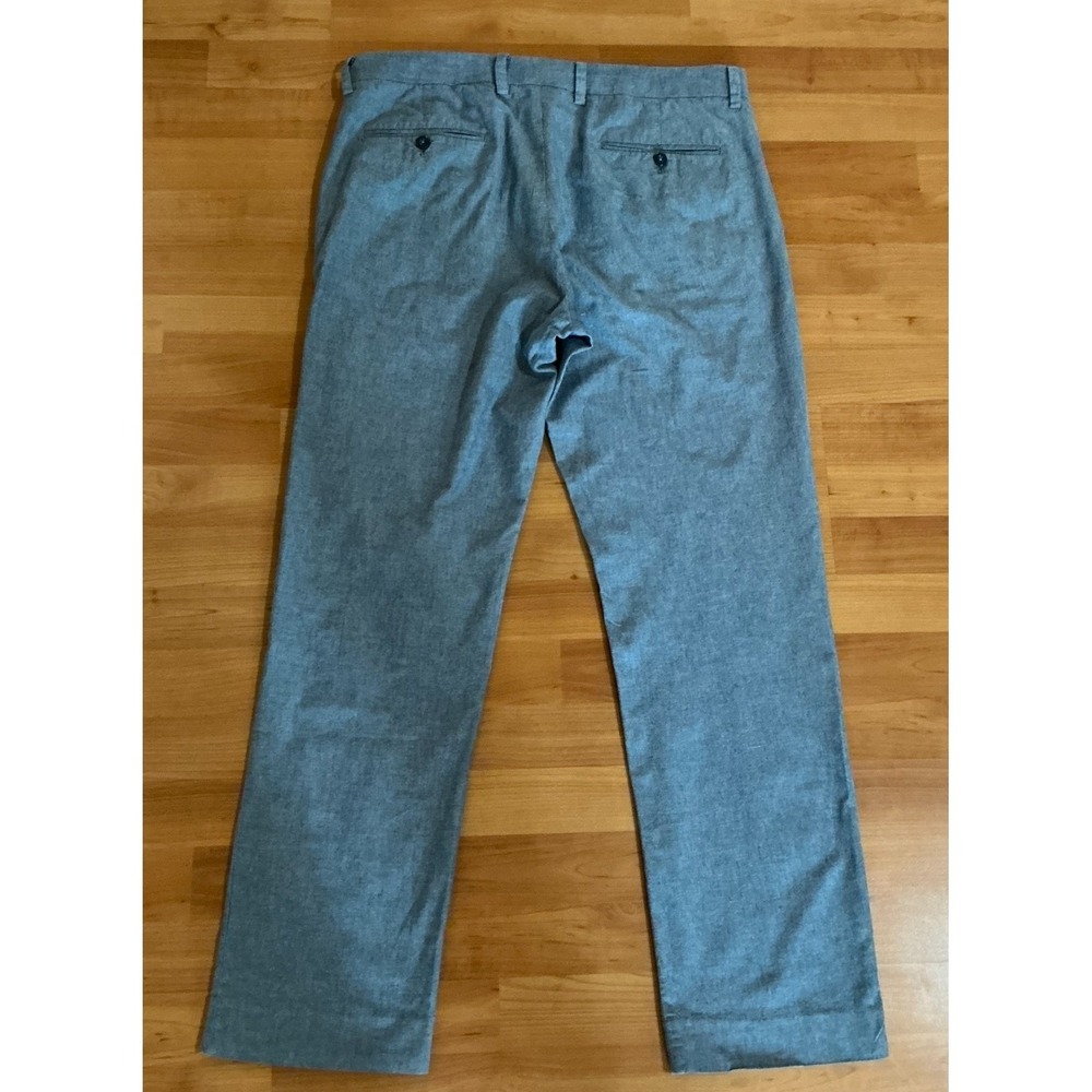 J.Crew Bedford Pants Mens 34 Blue Chambray Cotton Chino Flat Front Style - Picture 3 of 11
